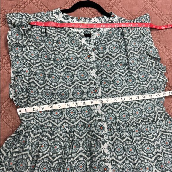 Marie Oliver Kara dress green and whitete geometric pattern size medium - Picture 6 of 7